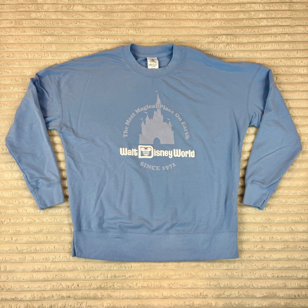 NWOT Disney Parks Walt Disney World Since 1971 Blue Womens Sweatshirt Size Small
